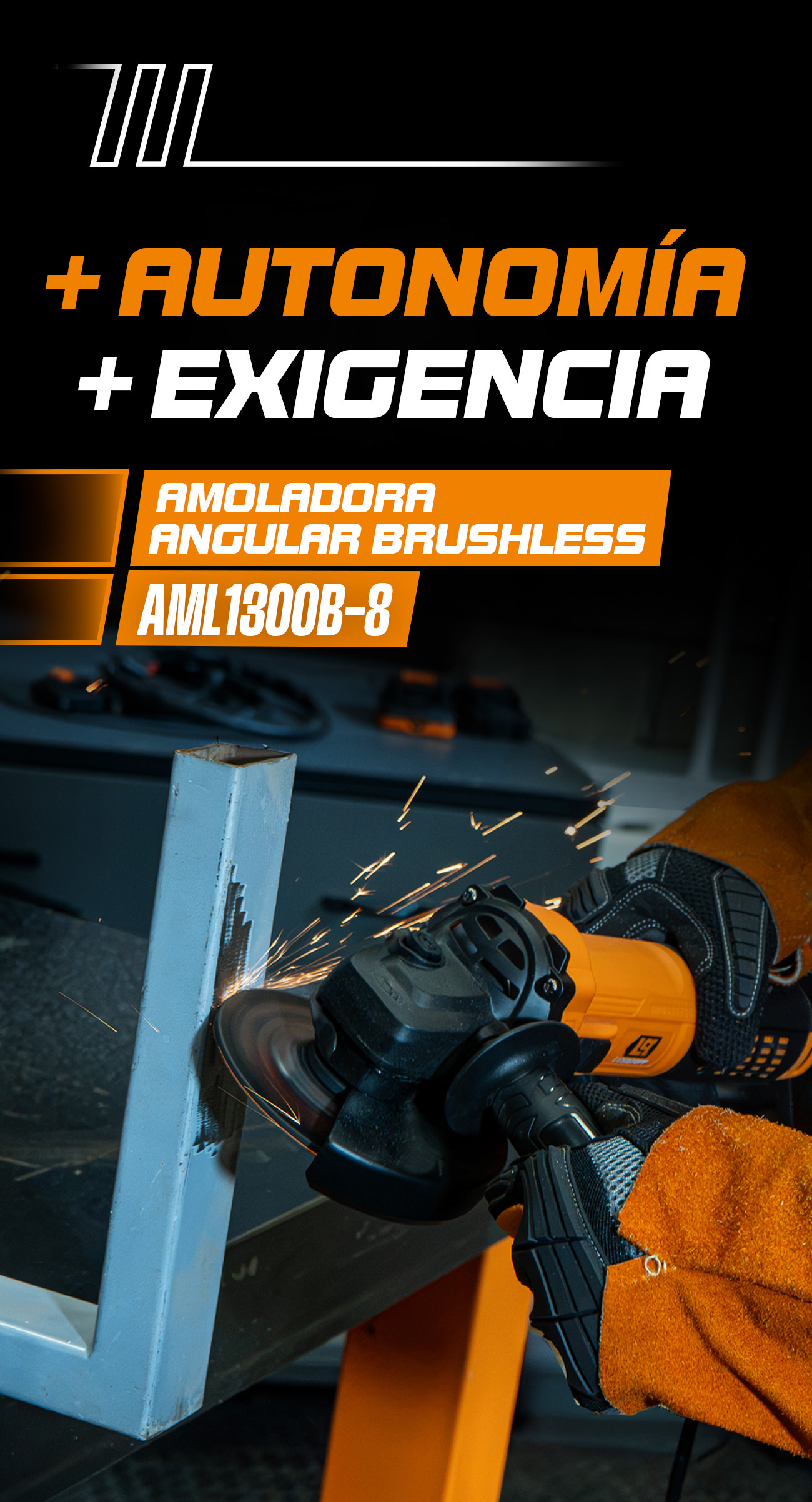 Amoladora angular brushless