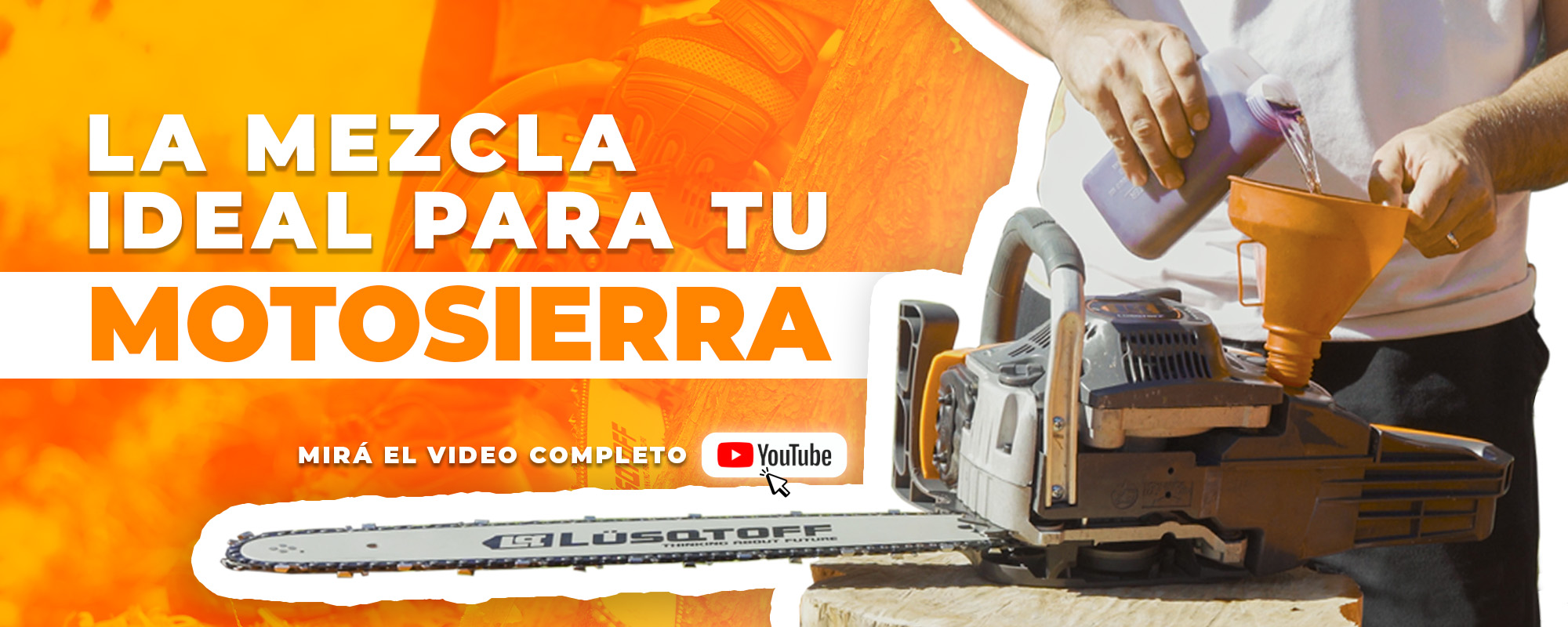 La mezcla para tu motosierra